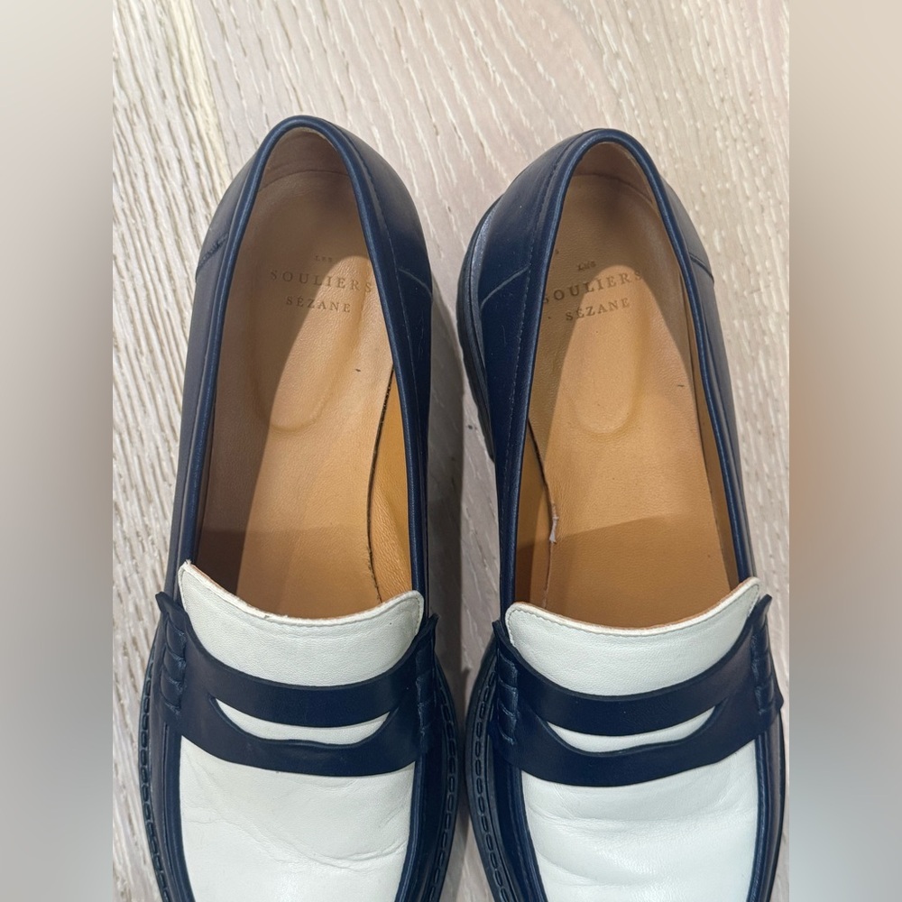 Sezane Albane Loafers Multi Denim Blue - Size 9 - Picture 4 of 7